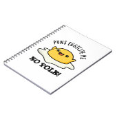 Puns Eggcite Me No Yolk Funny Egg Puff Notizblock (Linke Seite)
