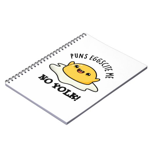 Puns Eggcite Me No Yolk Funny Egg Puff Notizblock (Linke Seite)