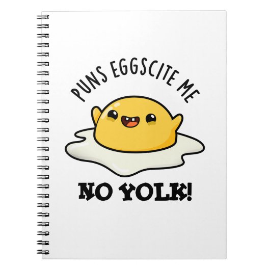 Puns Eggcite Me No Yolk Funny Egg Puff Notizblock (Vorderseite)