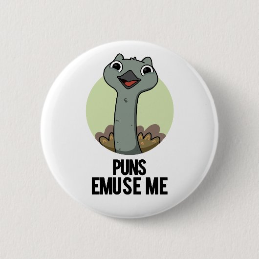 Puns Emuse Me Funny Emu Pun Button (Vorderseite)