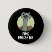 Puns Emuse Me Funny Emu Pun Dark BG Button (Vorderseite)