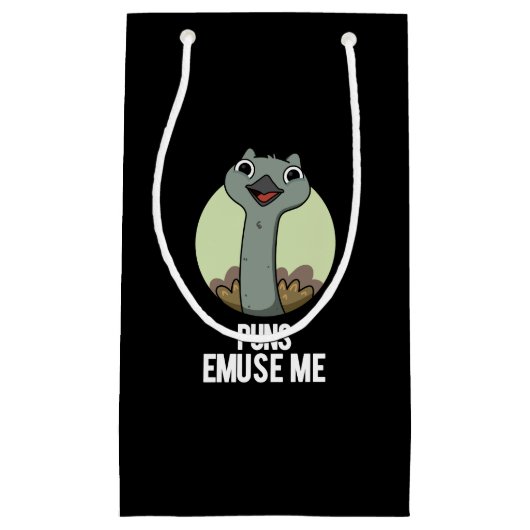 Puns Emuse Me Funny Emu Pun Dark BG Kleine Geschenktüte (Vorderseite)