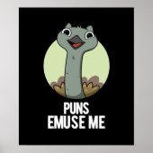Puns Emuse Me Funny Emu Pun Dark BG Poster (Vorne)