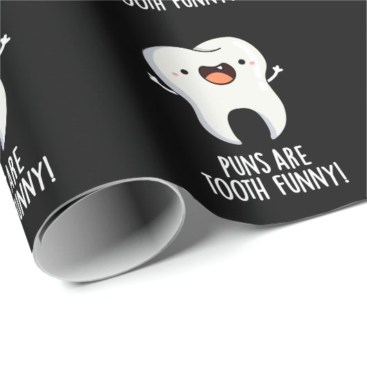 Puns sind zackige lustige Dentalpuppe Dark BG Geschenkpapier (Rolleneckpunkt)