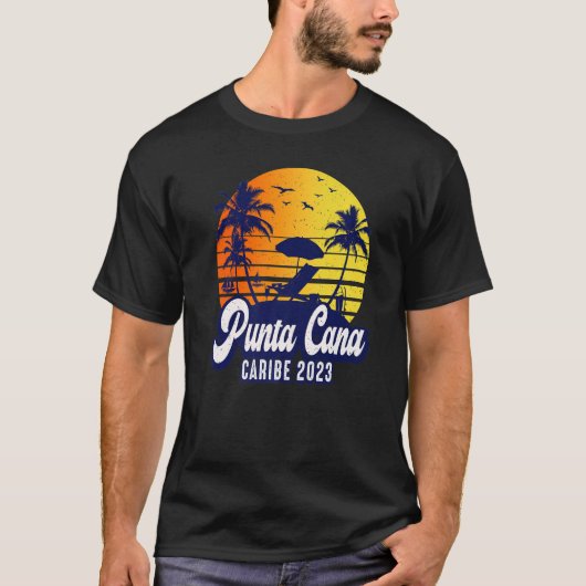 Punta Cana 2023 Dominikaner Sunset Beach Retro Pre T-Shirt (Vorderseite)