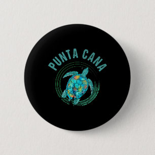 Punta Cana Beach Design Meeresschildkröte Illustra Button