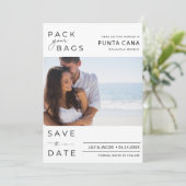 Punta Cana Beach Hochzeit in Urlaubsort Save the D Date (Stehend Vorderseite)