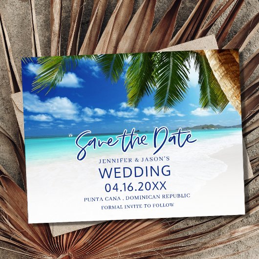 Punta Cana Beach Hochzeit in Urlaubsort Save The Date