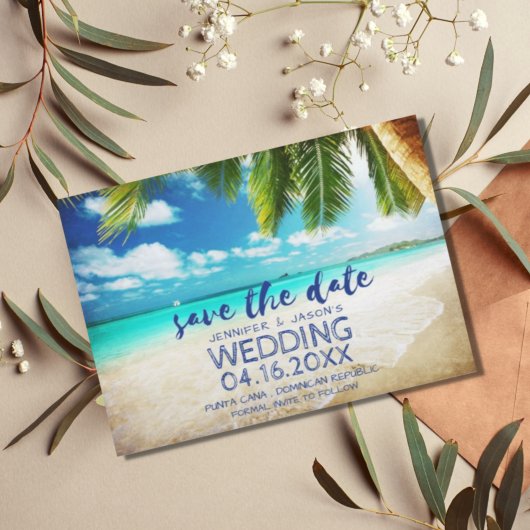 Punta Cana Beach Hochzeit in Urlaubsort Save The Date