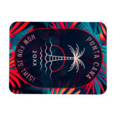 Punta Cana Beach Party Palm Blätter Sonnenuntergan Magnet (Horizontal)