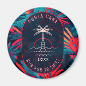 Punta Cana Beach Party Palm Blätter Sonnenuntergan Magnet (Vorne)