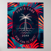Punta Cana Beach Party Palm Blätter Sonnenuntergan Poster (Vorne)