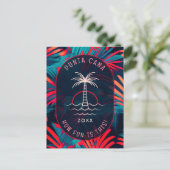 Punta Cana Beach Party Palm Blätter Sonnenuntergan Postkarte (Stehend Vorderseite)