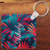 Punta Cana Beach Party Palm Blätter Sonnenuntergan Schlüsselanhänger (Rückseite)