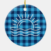 Punta Cana Blue Buffalo Karo Weihnachten Keramik Ornament (Hinten)