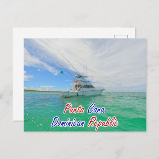 PUNTA CANA BOAT POSTCARD POSTKARTE (Vorne/Hinten)