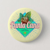 Punta Cana Caribbean Dominikanische Republik Retro Button (Vorderseite)
