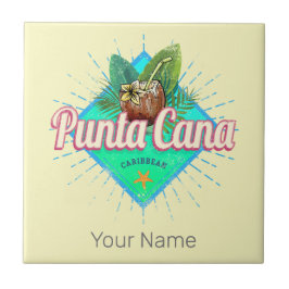 Punta Cana Caribbean Dominikanische Republik Retro Fliese