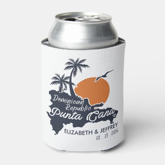 Punta Cana Custom Navy Hochzeit Minimalistische Ka Dosenkühler (Kanne Vorderseite)