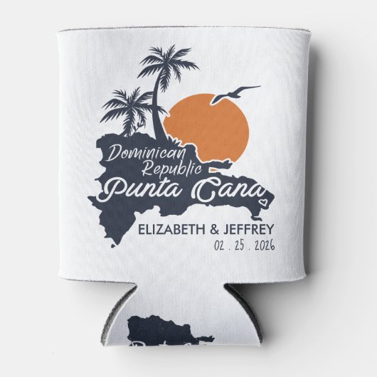 Punta Cana Custom Navy Hochzeit Minimalistische Ka Dosenkühler (Vorderseite)