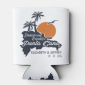 Punta Cana Custom Navy Hochzeit Minimalistische Ka Dosenkühler (Rückseite)