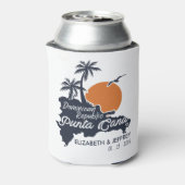 Punta Cana Custom Navy Hochzeit Minimalistische Ka Dosenkühler (Kanne Rückseite)