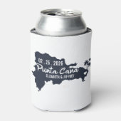 Punta Cana Custom Navy Hochzeit Minimalistische Ka Dosenkühler (Kanne Vorderseite)