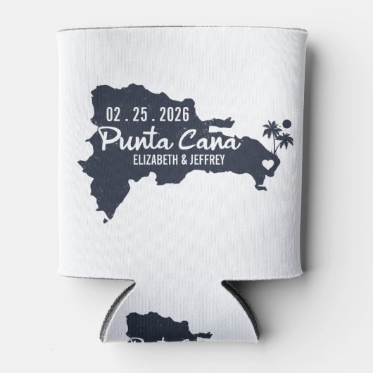 Punta Cana Custom Navy Hochzeit Minimalistische Ka Dosenkühler (Vorderseite)