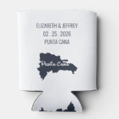 Punta Cana Custom Navy Hochzeit Minimalistische Ka Dosenkühler (Rückseite)