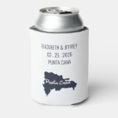 Punta Cana Custom Navy Hochzeit Minimalistische Ka Dosenkühler (Kanne Rückseite)