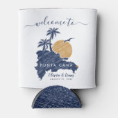 Punta Cana Custom Navy Minimalistisch Map Wedding Dosenkühler (Vorderseite)