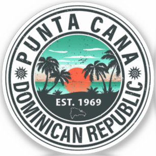 Punta Cana Dominican - Familienurlaub Vintager 60e Aufkleber