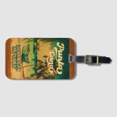 Punta Cana Dominican Palm Tree Beach Vintag Gepäckanhänger (Vorderseite (Horizontal))