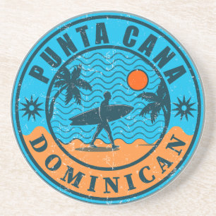 Punta Cana Dominican Palm Tree Beach Vintag Getränkeuntersetzer