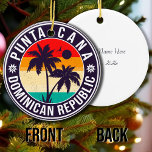 Punta Cana Dominican Palm Tree Beach Vintag Keramik Ornament<br><div class="desc">Punta Cana Retro Strand Design für Urlaub. Punta Cana Karibik Insel Vintage Souvenirs für Reisen zur Karibikinsel. Punta Cana Beach Artwork für dominikanische Urlauber und Rucksacktouristen. Punta Cana im karibischen Retro-Souvenir. Design für Backpacker und Reisen nach Dominikanische Republik. Karibische Insel mit Strand Vintage Souvenirs für Badeurlauber. - Sie können das...</div>