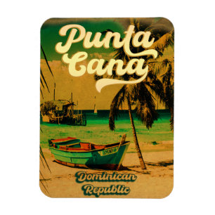 Punta Cana Dominican Palm Tree Beach Vintag Magnet