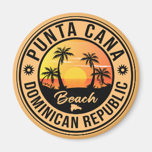 Punta Cana Dominican Palm Tree Beach Vintag Magnet
