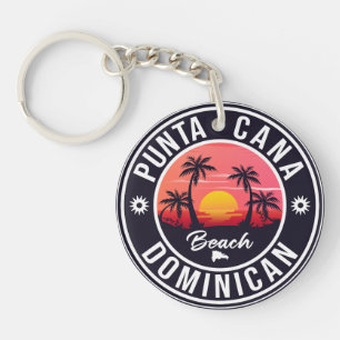 Punta Cana Dominican Palm Tree Beach Vintag Schlüsselanhänger
