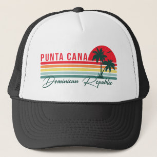 Punta Cana Dominican Palm Tree Beach Vintag Truckerkappe