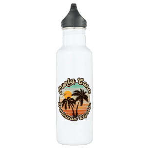 Punta Cana Dominican Palm Tree Retro Sunset 60er Edelstahlflasche