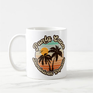 Punta Cana Dominican Palm Tree Retro Sunset 60er Kaffeetasse
