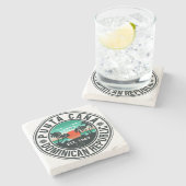 Punta Cana Dominican Palm Tree Retro Sunset 60er Steinuntersetzer (Seitenansicht)