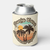 Punta Cana Dominican Palm Tree Retro Sunset 80er Dosenkühler (Kanne Vorderseite)