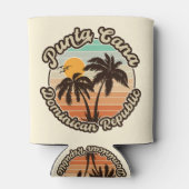 Punta Cana Dominican Palm Tree Retro Sunset 80er Dosenkühler (Rückseite)