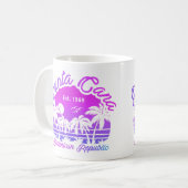 Punta Cana Dominican Palm Tree Retro Sunset 80er Kaffeetasse (Vorderseite Links)