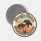Punta Cana Dominican Palm Tree Retro Sunset 80er Magnet (Vorderseite/Rückseite)