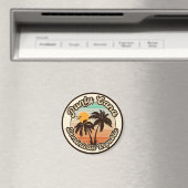 Punta Cana Dominican Palm Tree Retro Sunset 80er Magnet (In Situ (Geschirrspüler))