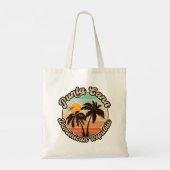 Punta Cana Dominican Palm Tree Retro Sunset 80er Tragetasche (Rückseite)