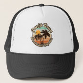Punta Cana Dominican Palm Tree Retro Sunset 80er Truckerkappe (Vorderseite)