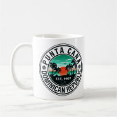 Punta Cana Dominican Palm Tree Retro Sunset Kaffeetasse (Links)